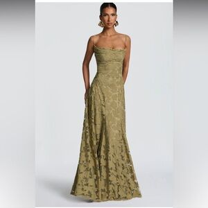 Chic Olive Lace Maxi Dress